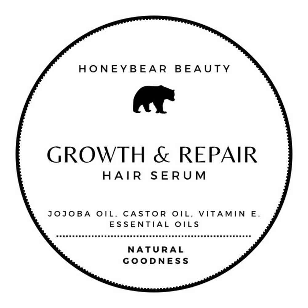 HoneyBear Beauty Growth & Repair Hair Serum - Clean Damaged Hair Rescue Serum